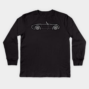 Front/profile - Austin Healey Sprite Mark 1 - stencil, white Kids Long Sleeve T-Shirt